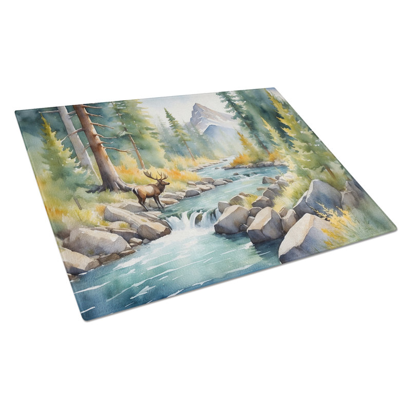 Mountain Stream Glass Cutting Board