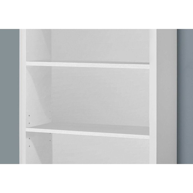 Bookshelf, Bookcase, Etagere, 5 Tier, 48"h, Office, Bedroom, White Laminate, Contemporary, Modern, White