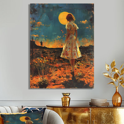 «Moonlight Memories Full Moon Prairie», art mural mode femme