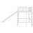Twin Sized Low Loft Bed Frame for Kids Bedroom, White Finish Solid Pine Construction With Removable Slide and Ladder-1517764055
