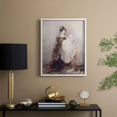 Vintage Portrait Print CVII Framed Print - Solid Wood
