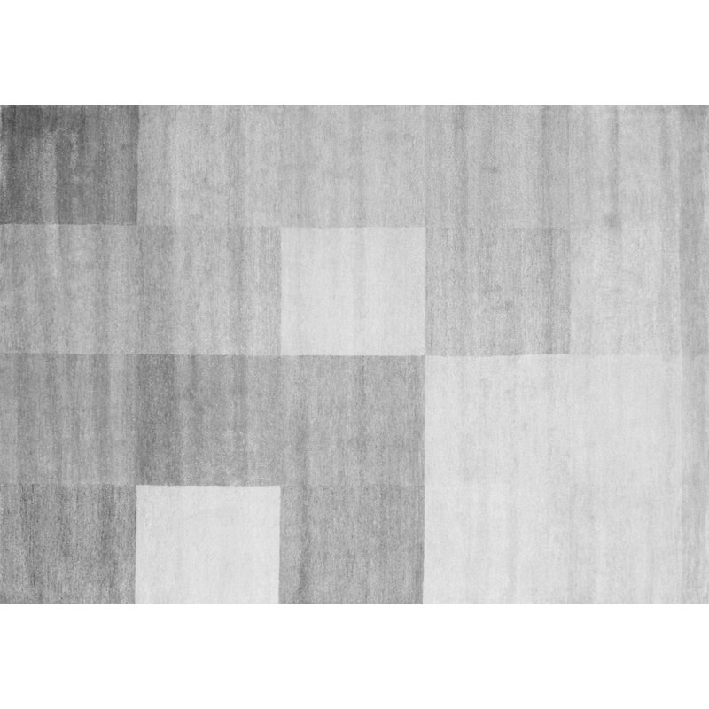 Fielden Geometric Machine Woven Chenille Area Rug in Gray/White, Rectangle 2' x 3'