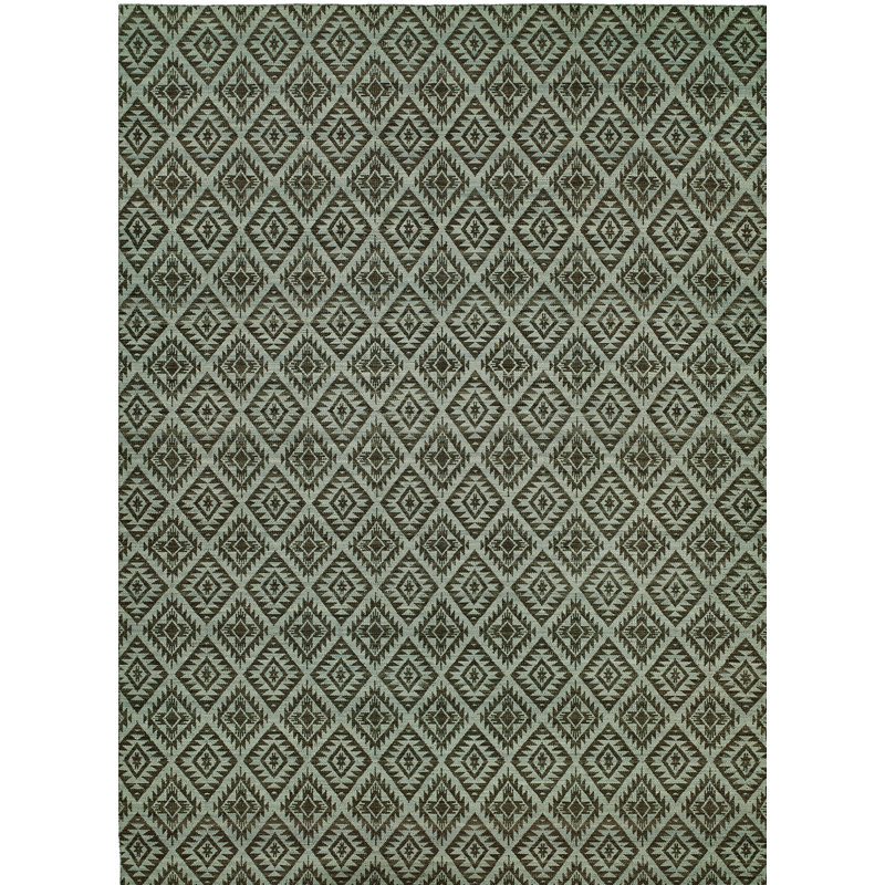Wool Geometric Area Rug in Blue, Rectangle 2' x 3'