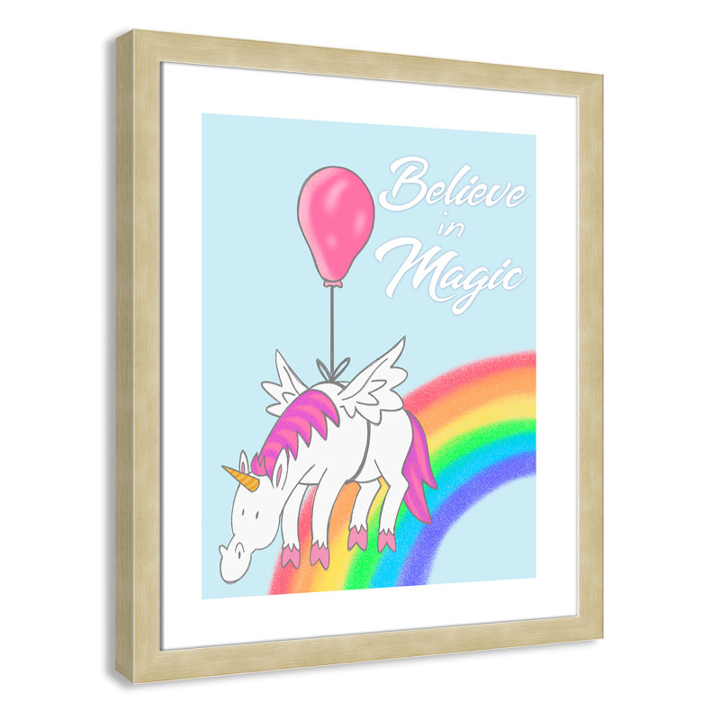 Believe in Magic 1, impression sur papier, H 10 po x l 8 po x P 0,6 po, Encadré plat champagne