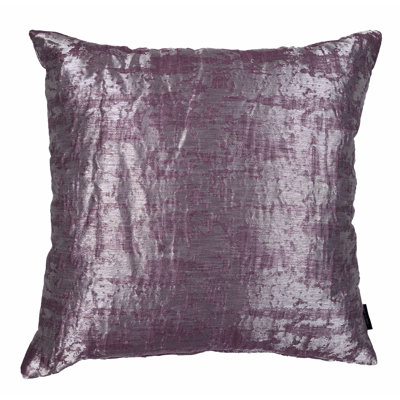 Plum/Silver Metallic Waves Pillow Cover & Insert