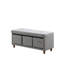 Banc touffeté en ardoise 17,5 po avec panier de rangement
