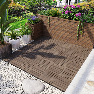 Zariah 11.8'' L x 11.8'' W Solid Wood Tile