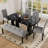 Tufted Linen Dining Bench With Comfortable Sponge Padding And Breathable Fabric For Versatile Seating In Various Rooms-128632638