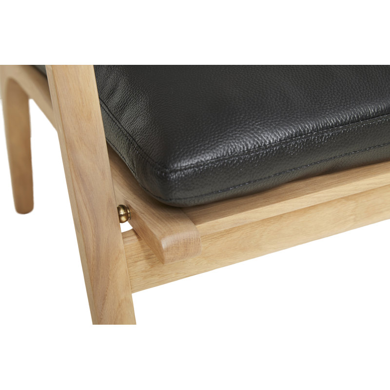 Ren Armchair, Omega Black Leather/Natural Oak
