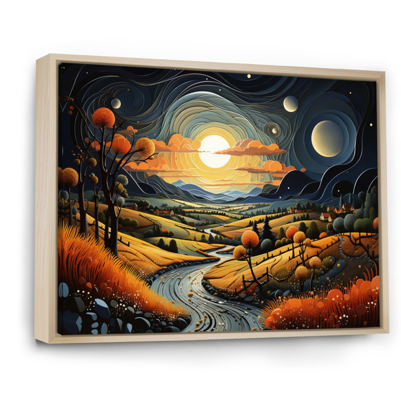«Countryside Moody Skies III», reproduction sur toile, H 12 po x l 20 po x P 1 po, Cadre naturel flottant