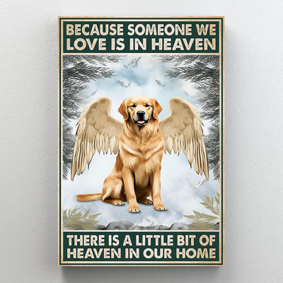 «Dog Love Is In Heaven», reproduction d'art rectangulaire sur toile «Dog Love Is In Heaven», reproduction d'art graphique sur toile tendue