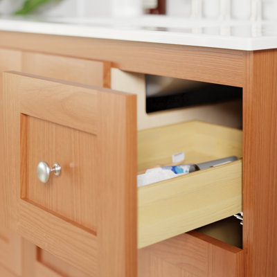 Shaker 30 in. W x 21 in. D x 34.5 in. H Bath Vanity Cabinet without Top in Medium Alder