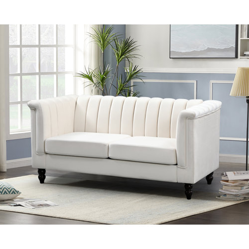 Beige Velvet Loveseats You'll Love | Wayfair