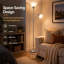 Lampe torchère en métal 71,3 po avec lampe de lecture réglable et lampe sur pied moderne en nickel pour le salon et la chambre à coucher - Éclairage à double fonction-355652416