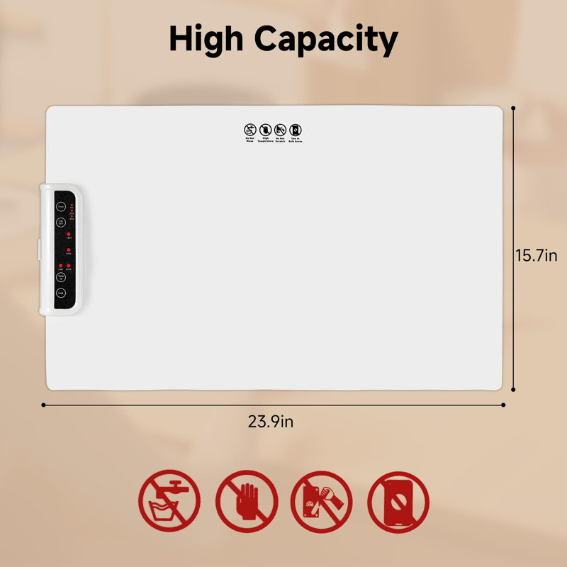 Electric Warming Tray - Portable Food Warmer With Time Moders Locking Function Adjustable Temperature Control Foldable Silicone Heating Tray