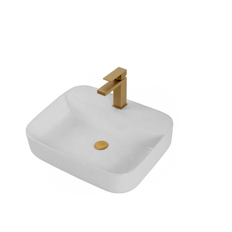 Lavabo de comptoir rectangulaire en céramique deux (tant que fini blanc) certifiée CUPC