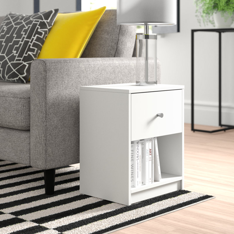 Clanton Small-Space 1 - Drawer Nightstand, White