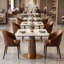 with Stainless Steel Base Dining Table