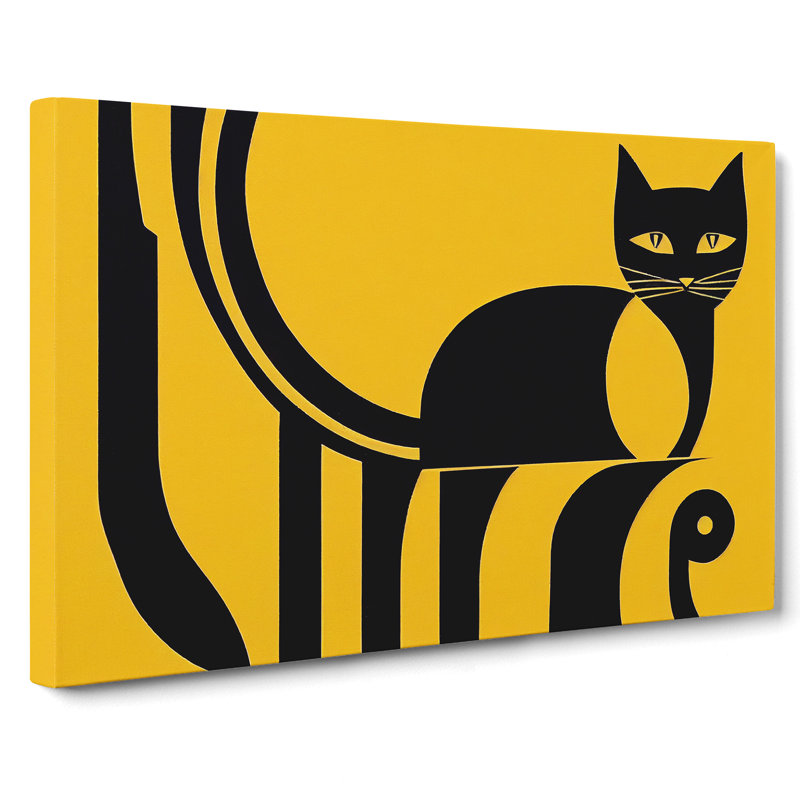 Cat Art Deco - Wrapped Canvas Print
