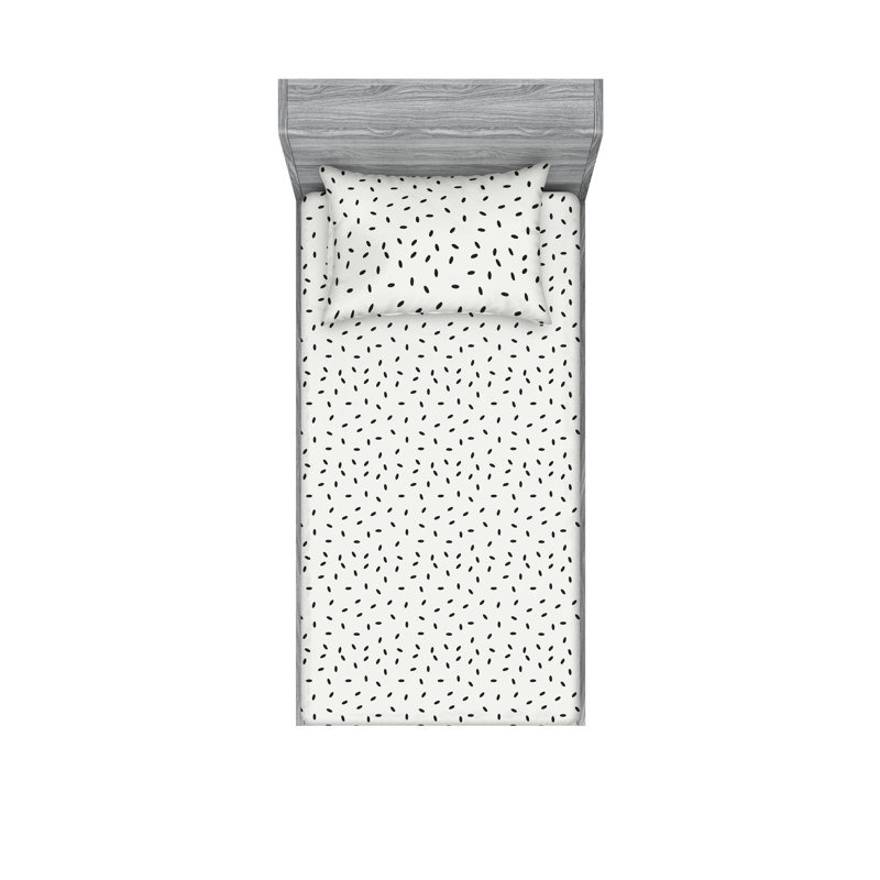 Drap-housse et taie décorative Ambesonne, Ensemble de draps pour lit simple avec 1 taie d'or