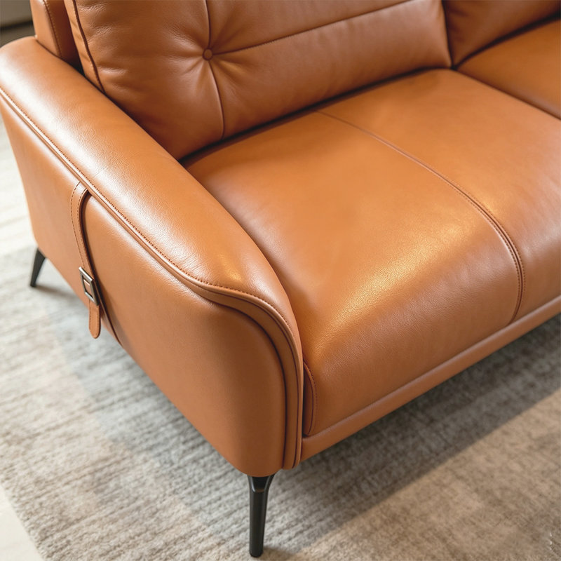Orange Genuine Leather Modular Sofa