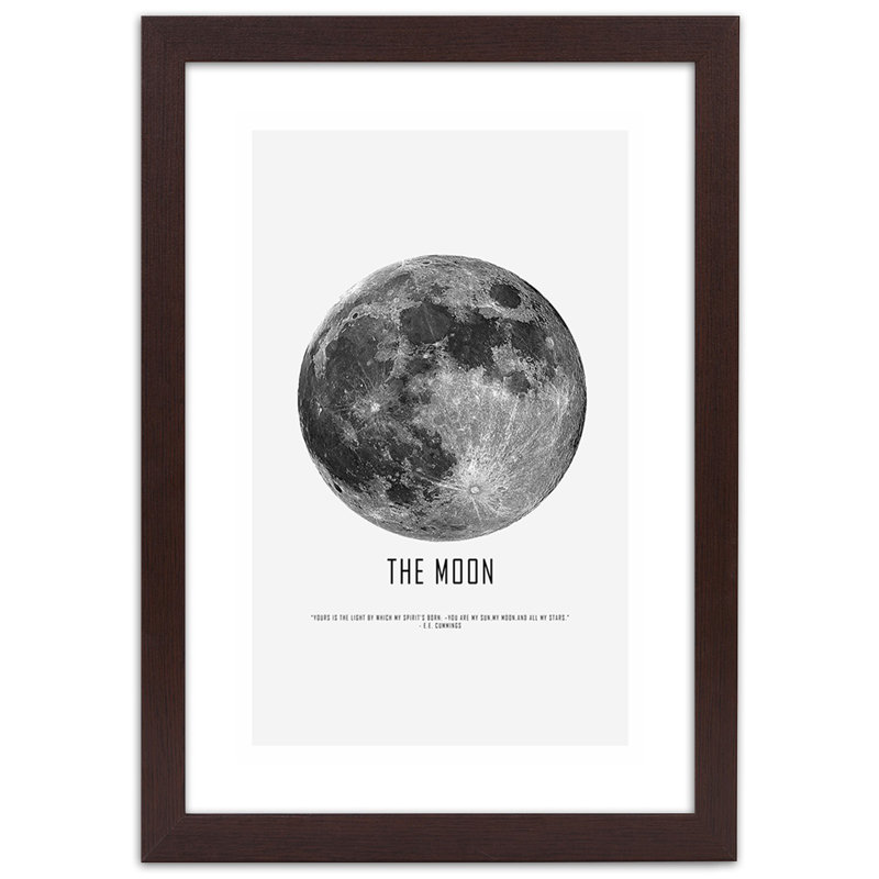Moon - Single Picture Frame Print, 100cm H x 70cm W, Brown