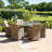 Balch 6 Seat Round Rattan Fire Pit Dining Set - with Lazy Susan