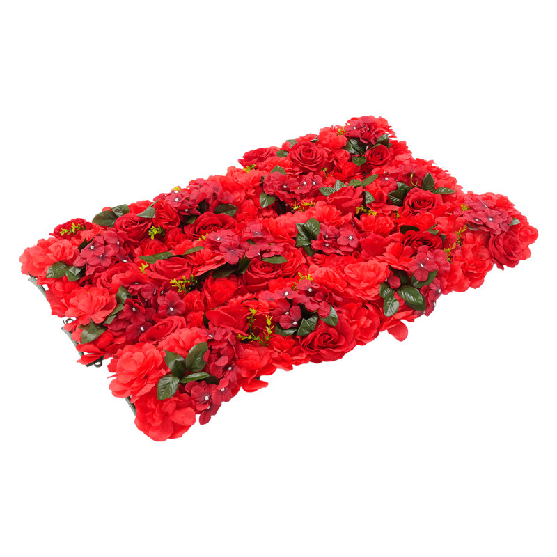 Panneaux muraux à fleurs artificielles, Rouge