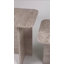 Travertine Look Square Nesting Coffee Table Set of 2 Modern Small End Table for Living Room