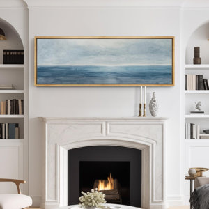 Minimal Landscape Tranquil Horizons The Calm Of A Seascape Framed On Canvas Print