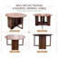 Table de salle à manger pliante extensible ronde de 140 cm (55 pouces) avec rallonges rabattables, table pliante multifonctionnelle moderne idéale pour les petits espaces et les appartements.