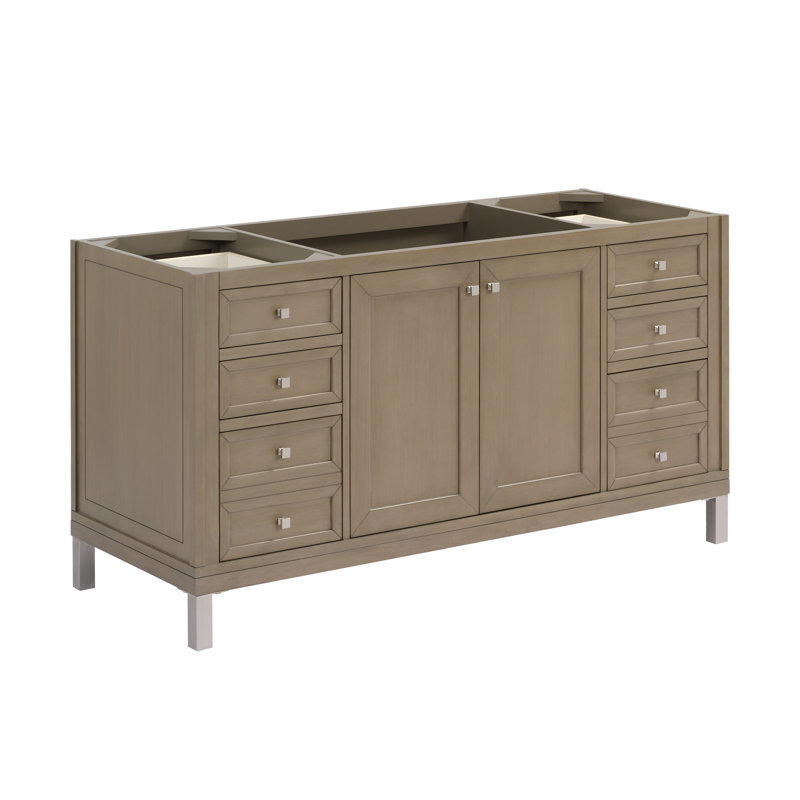 Base de meuble-lavabo simple l 60 po Chicago, Noyer murmure