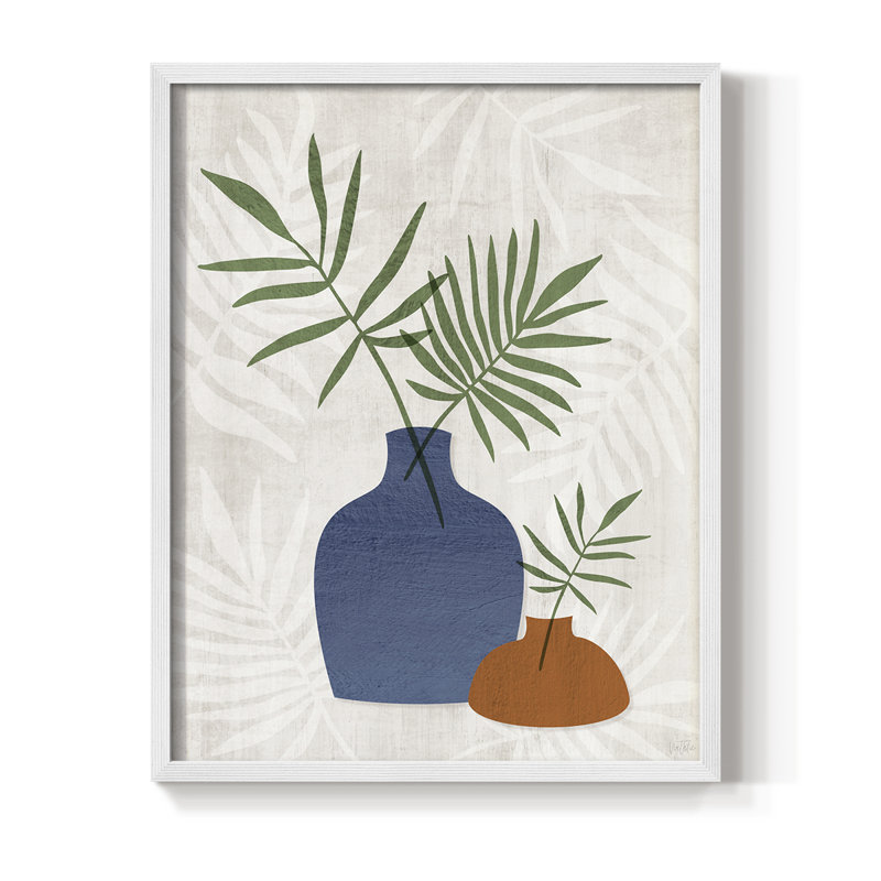 Palm Still Life I, reproduction encadrée - bois massif, H 21 po x l 17 po, Blanc