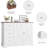 Buffet Cabinet with Drawers, 42" Large Sideboard Buffet Storage Cabinet with Shelves and Doors, Modern Farmhouse Coffee Bar Station Wood Kitchen Table for Kitchen, Dining Room, White