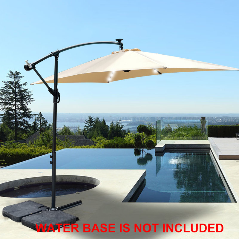Parasol rectangulaire en porte-à-faux 118 "x 78" Rhaheem, Beige