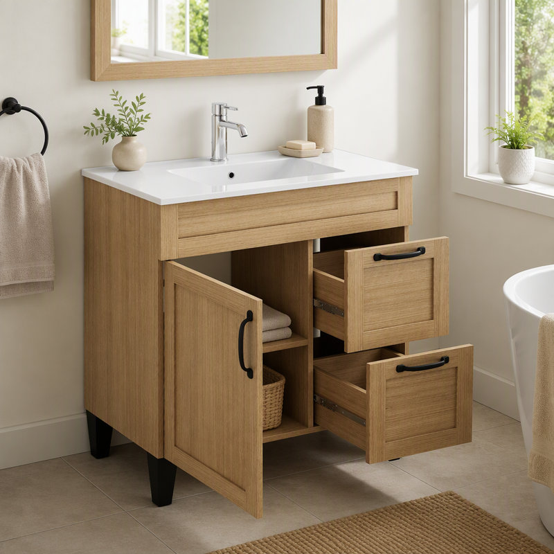 Freestanding Standard With Ceramic Top, 31.5