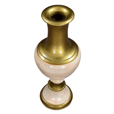 Hand Carved 22" Mango Wood Floor Vase, Modern Boho Tall Decorative Centerpiece