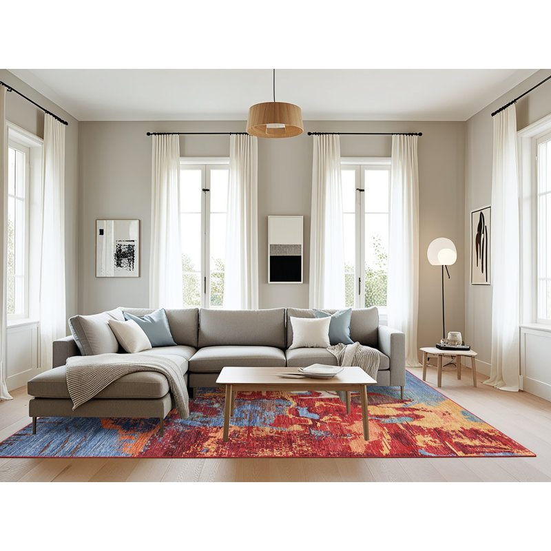Abstract Indoor Rug, Rectangle 8' x 10'
