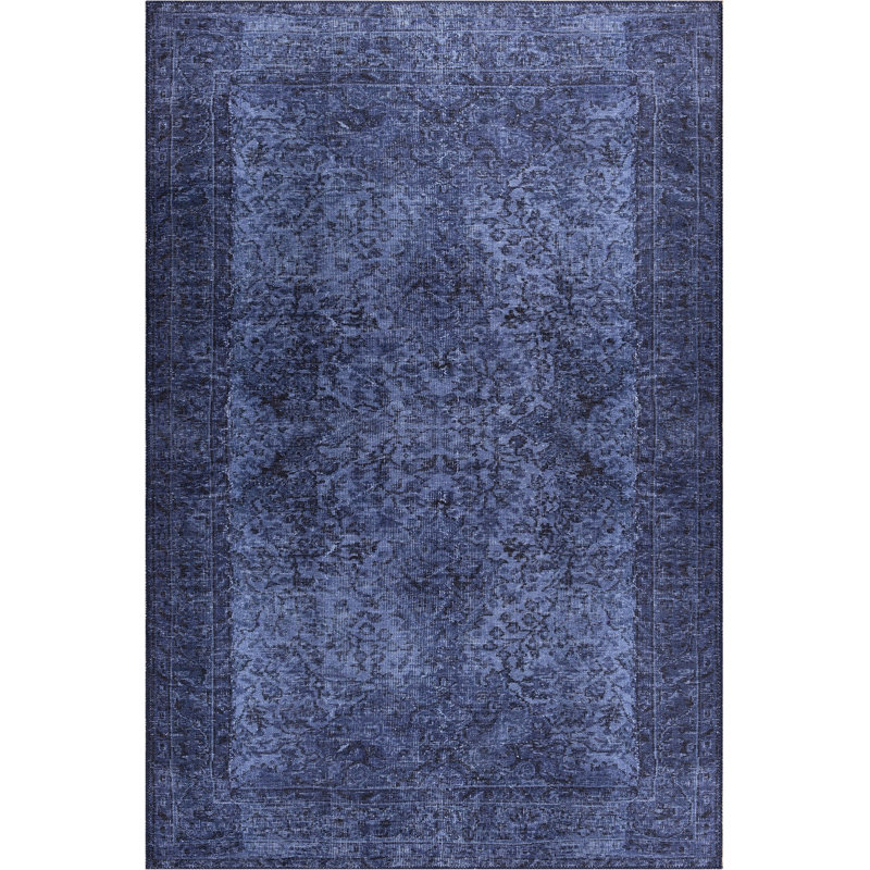 Luxurious Blue Area Rug, 6.9 x 10.2 Feet | 100% Polyester, 4 mm Pile Height, 1850 g/m² | Eco-Friendly Recycled Poly Cotton Backing | Soft, Durable, Machine Carpet | Perfect for Living Room, Bedroom & Office Décor