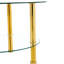 Table basse chic en verre à double couche, plateaux de 27,5 po et 23,6 po, pieds dorés, élément de protection de plancher à installation rapide