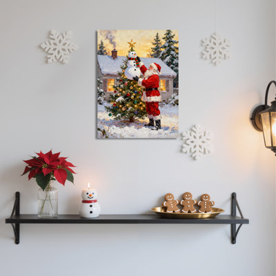 Arbre de père Noël, art mural sur toile