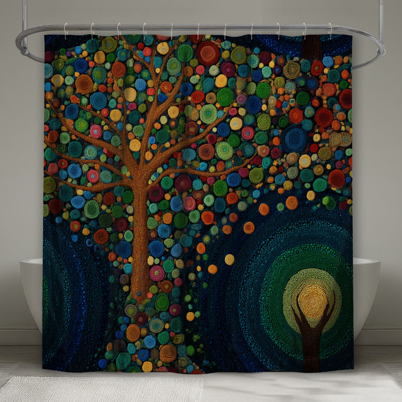 Rideau de douche arbre - Bohème nature, 70in W x 72in H