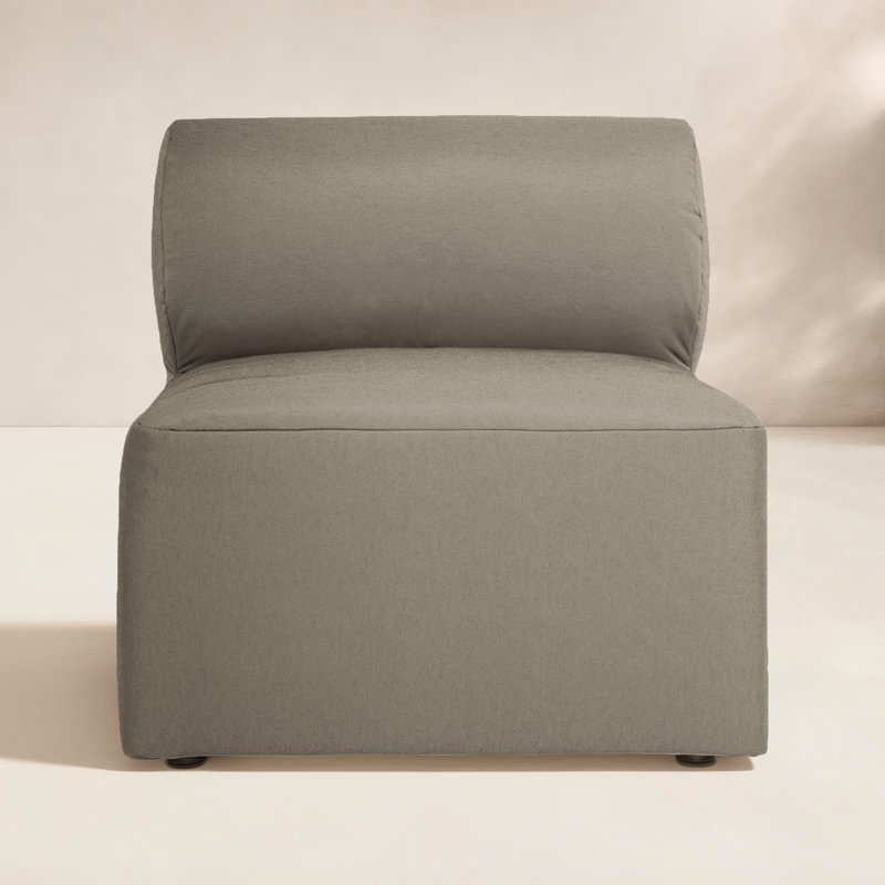 Big Joe Patio Armless Chair, Gray/White