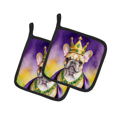 Paire de poignées de bouledogue français King of Mardi Gras