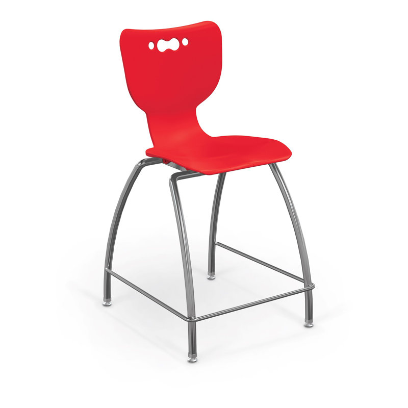 Tabouret de classe à 4 pieds Hierarchie, Rouge, H 39,75 po x l 20,5 po x P 22 po