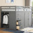 Soft Gray Solid Wood MDF Full Size Loft Bed Frame, Contemporary Space-Saving Solution for Bedrooms