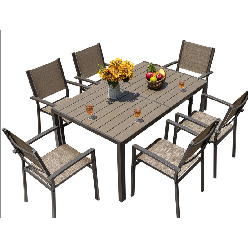 Theanna Rectangular 6 - Person 59.06'' Long Dining Set, Gray