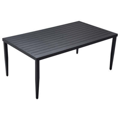 40 X 70 In. Outdoor Patio Aluminum Table With Tapered Feet & Umbrella Hole