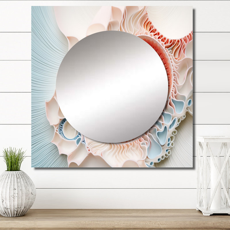Roethke - Nautilus, art mural miroir carré pour salle de bain, 29 po x 29 po
