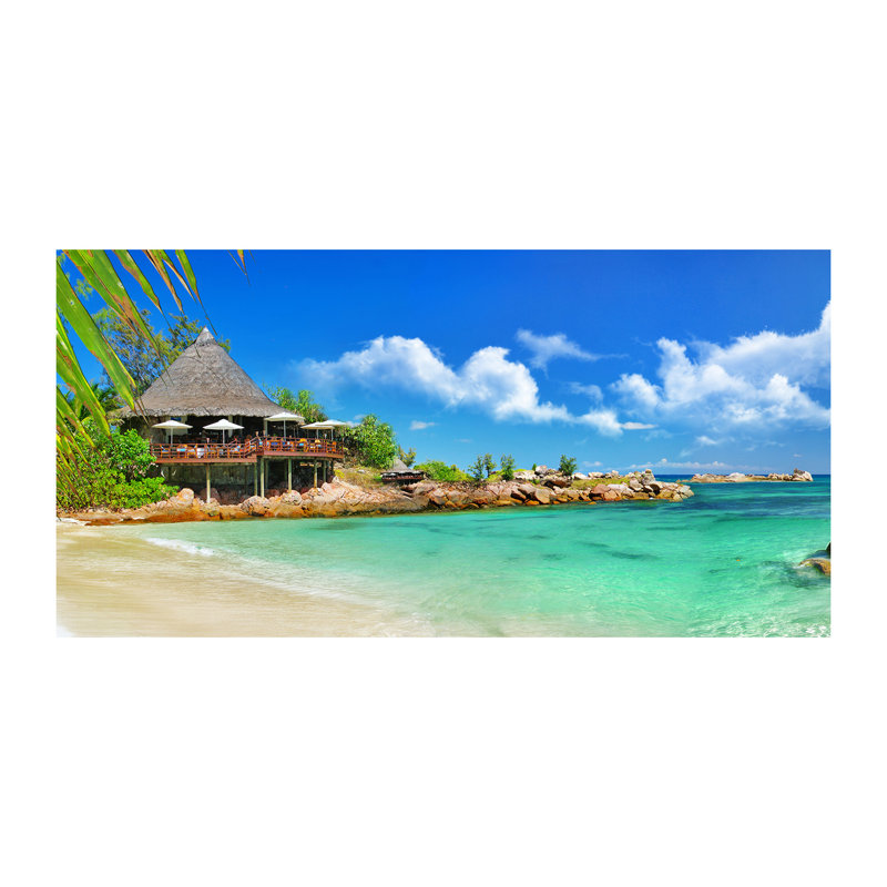 Seychelles Beach - Wrapped Canvas Print, 60cm H x 120cm W